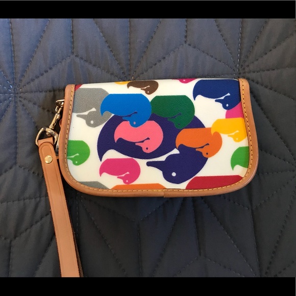 SOLD Dooney & Bourke Wonder Duck Colorful Wristlet - Picture 2 of 5